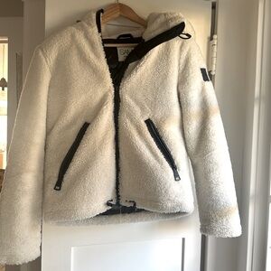 Sam white Sherpa bomber coat.  Size small.